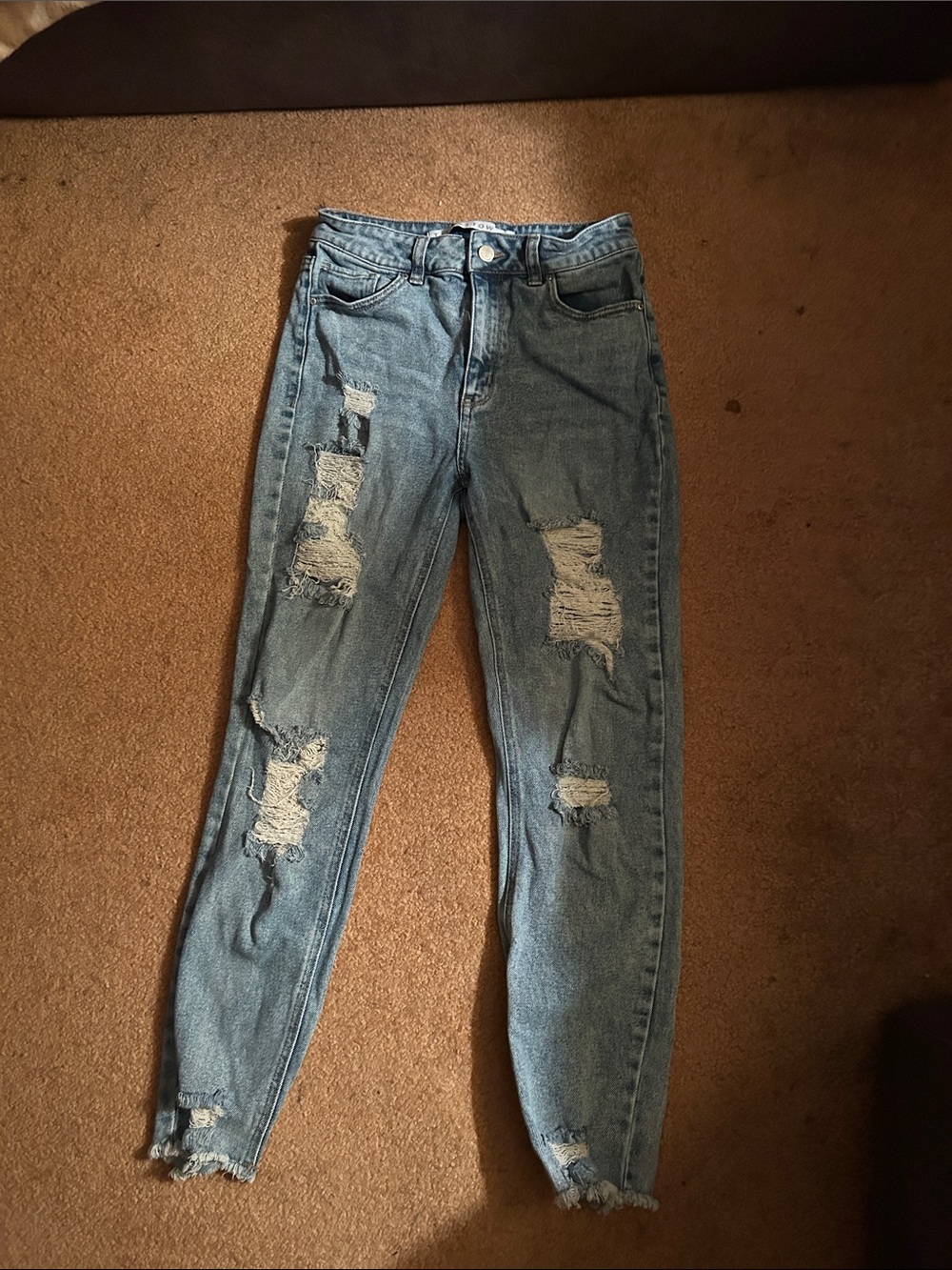 Tinseltown Light Blue Ripped High-Rise Jeans